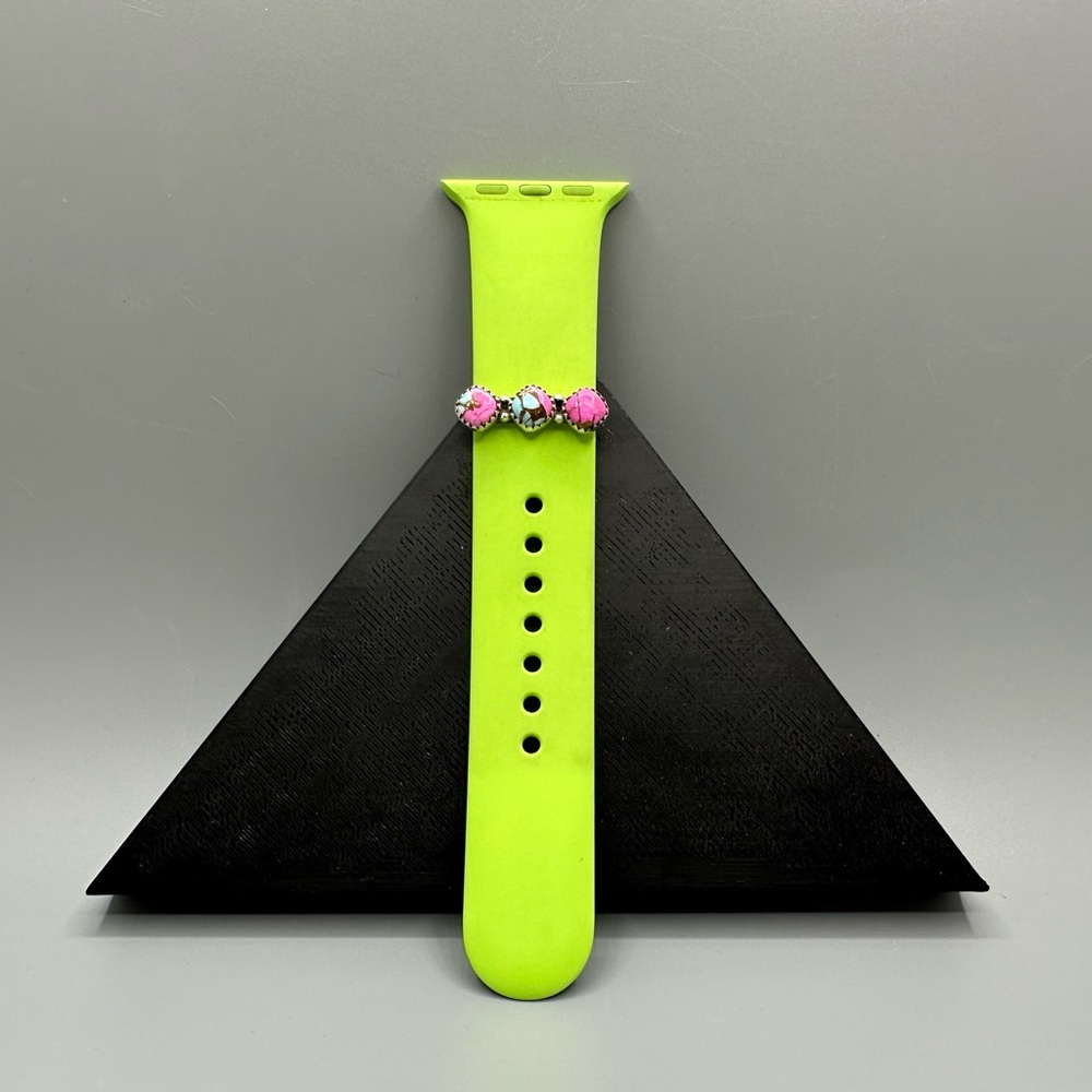 ⌚Cotton Candy Turquoise Sterling Silver 925 Watch Band Charm Handmade iWatch